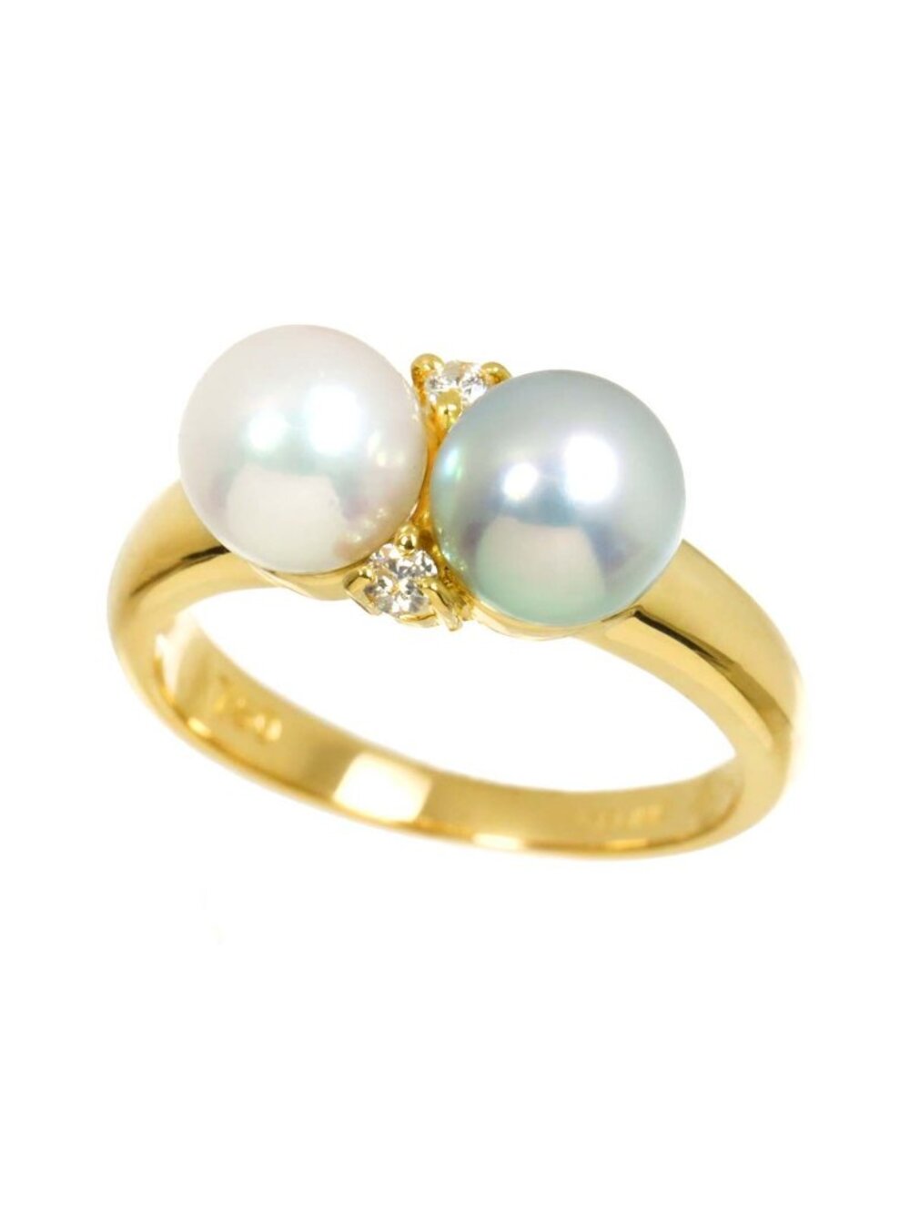 Celine Ring Akoya Pearl mm Diamond 18k YG Yellow Gold - Picture 6 of 9